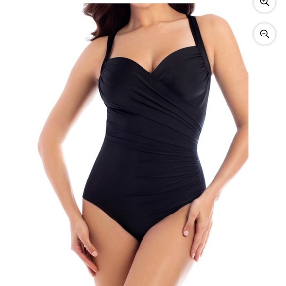Miraclesuit BLACK Must Haves Solid Sanibel Underwire One-Piece Swimsuit US 14 - Picture 3 of 13